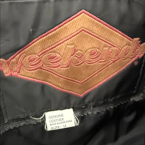 Vintage Weekends Black Genuine Leather Moto Bomber Jacket - Men's Size Medium - Picture 10 of 12